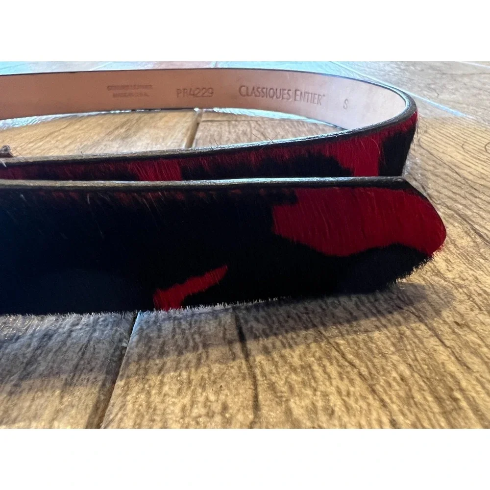 Classiques‎ Entier Patent Leather Belt Womens Small USA PR4229 Cow Print Rodeo